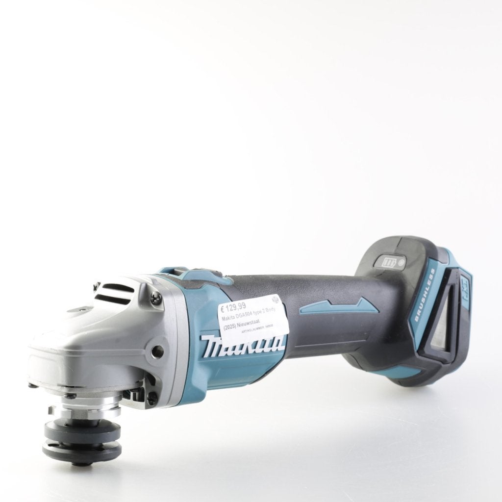 Makita DGA504 type 2 Body (2025) Nieuwstaat, Makita, Zo goed als nieuw, Support@makita.com, Makita Corporation, 3-11-8, Sumiyoshi-cho, 
Anjo, Aichi 446-8502
Japan