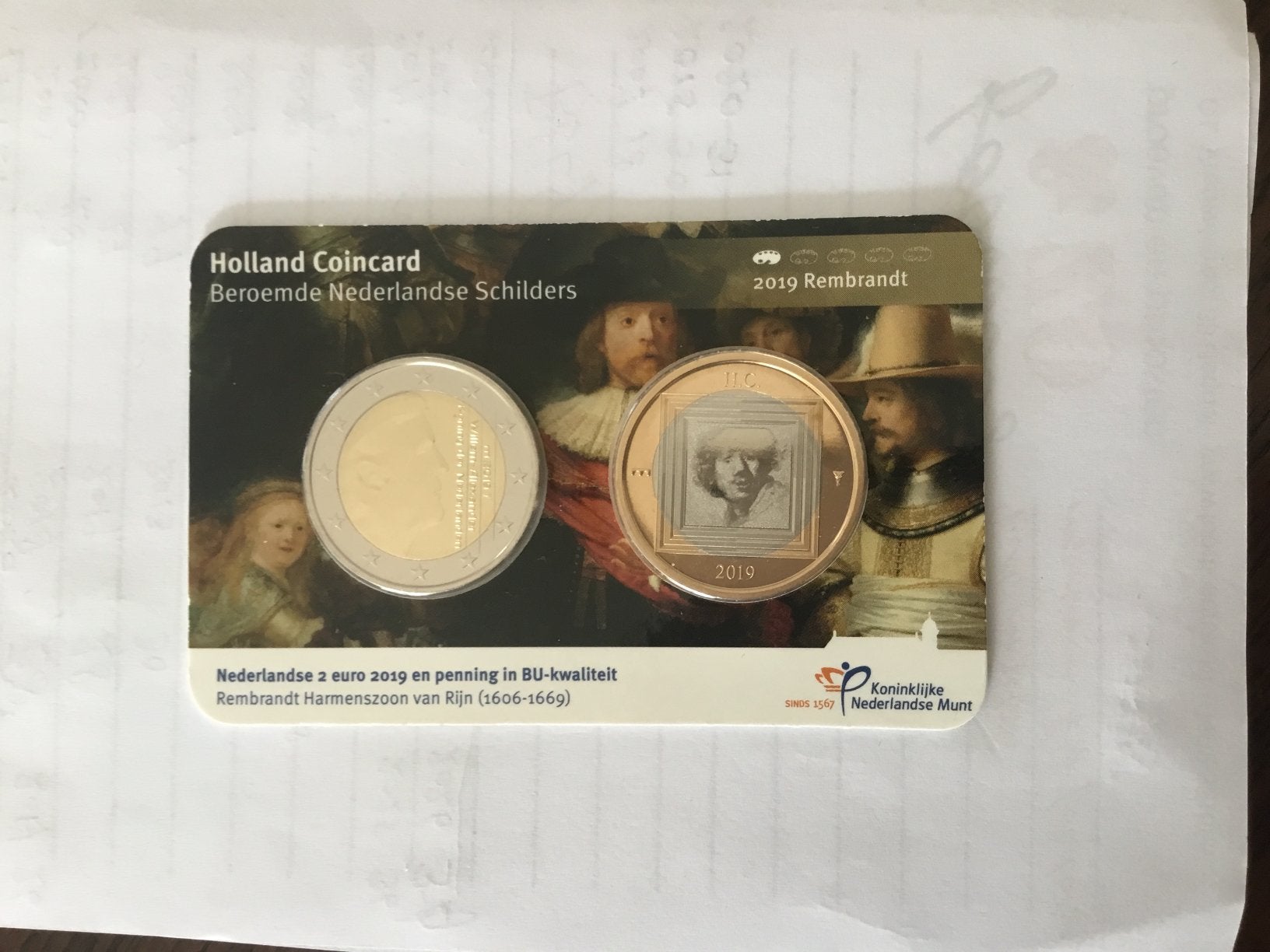 COINCARD BEROEMDE NEDERLANDSE SCHILDERS  BU., Ophalen of Verzenden, Overige landen, 2 euro