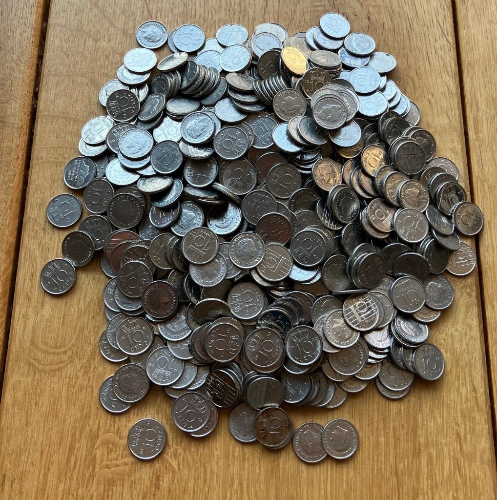 1 kilo dubbeltjes / 10 cent Juliana & Beatrix ( > 660 stuks), Ophalen, Koningin Beatrix, 10 cent, Setje