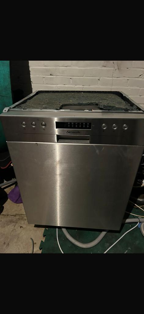 Vaatwasser - RVS - Gebruikt, Witgoed en Apparatuur, Vaatwasmachines, Gebruikt, Vrijstaand, 85 tot 90 cm, 60 cm of meer, 10 tot 14 liter