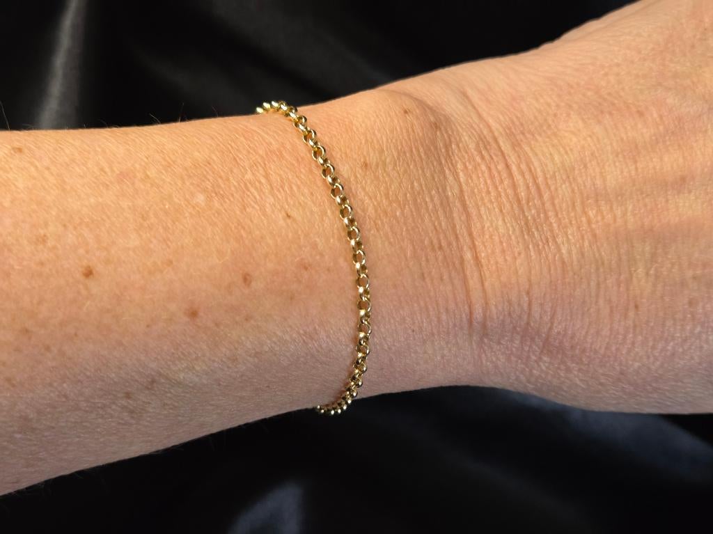 Gouden vintage jasseron schakel armband. 2026/134., ., Ophalen of Verzenden, Zo goed als nieuw, .