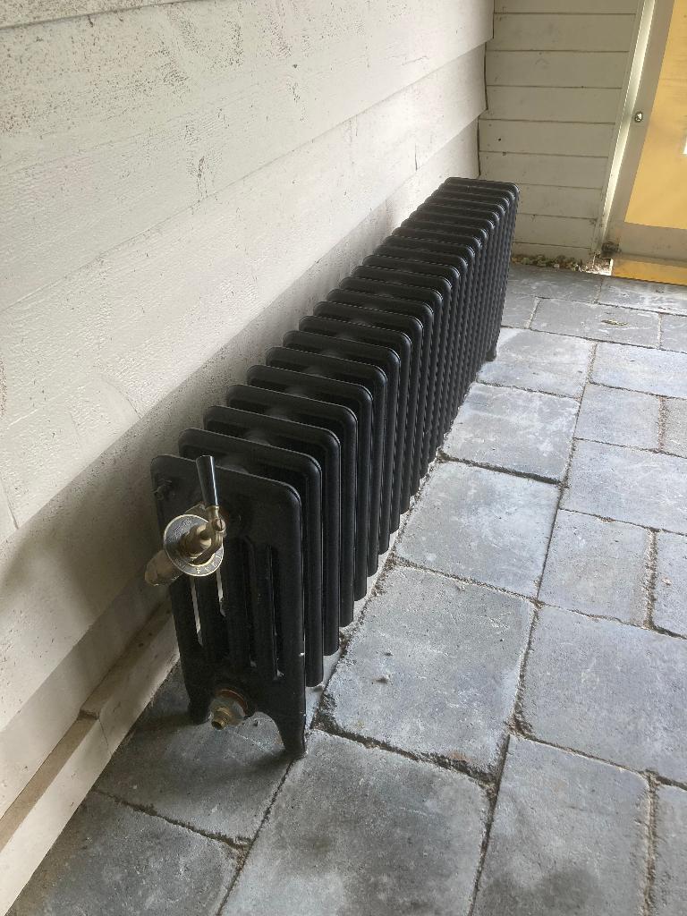 1 x Vintage 5 koloms radiator van gietijzer, Doe-het-zelf en Verbouw, Verwarming en Radiatoren, Ophalen, 30 tot 80 cm, Gebruikt