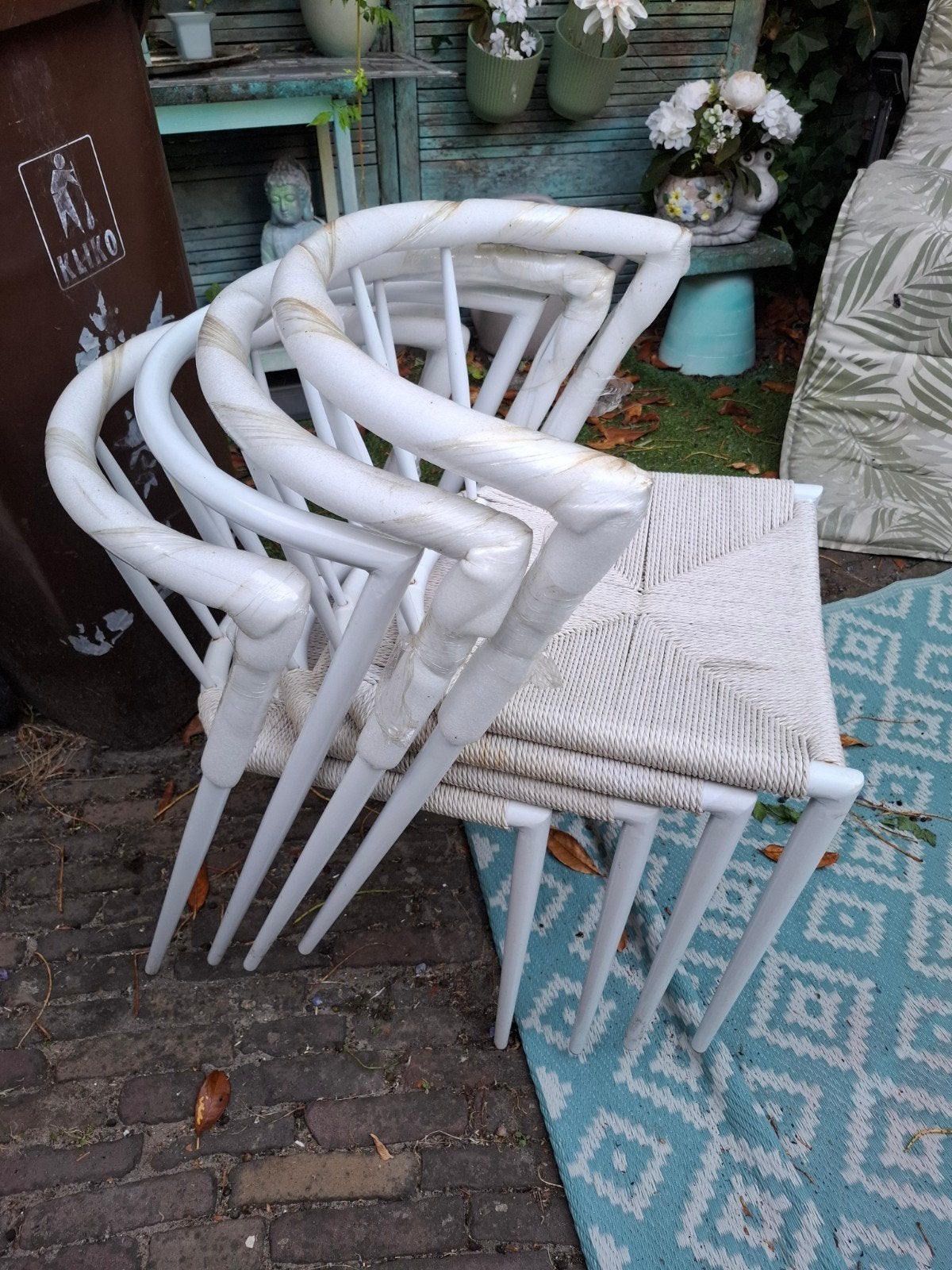 4 binnen stoelen, Huis en Inrichting, Ophalen of Verzenden, Wit, Twee