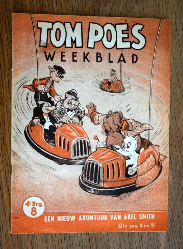 Tom Poes jaren 50 weekblad Marten Toonder 4 jaargang No: 8, Verzamelen, Ophalen of Verzenden, Olivier B, Bommel en Tom Poes, Zo goed als nieuw