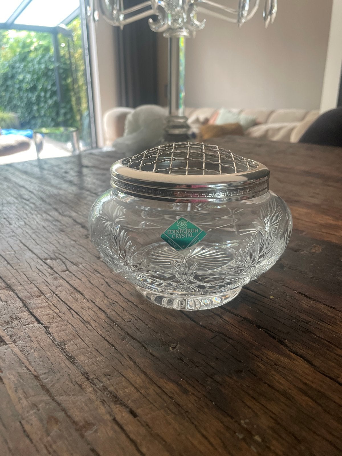 Edinburgh Crystal Rozenvaas met Rooster - Vintage, Ophalen of Verzenden