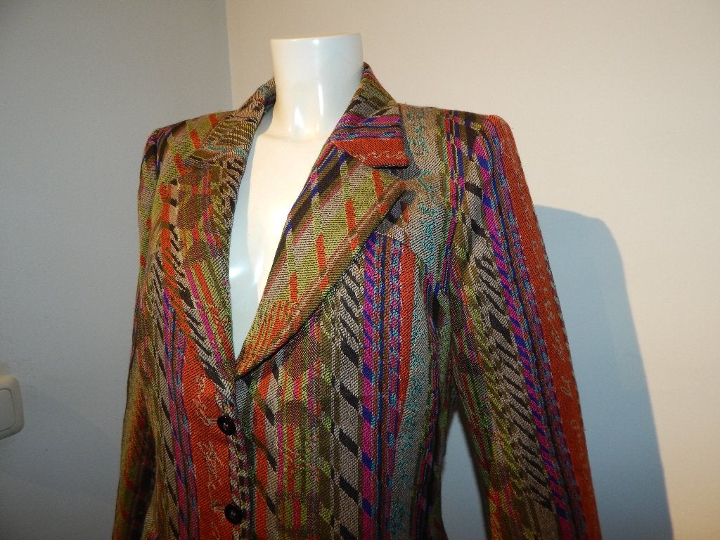 Bazar Christian Lacroix mooie wollen blazer multi color IT44, Maat 38/40 (M), Zo goed als nieuw, Jasje, Christian lacroix