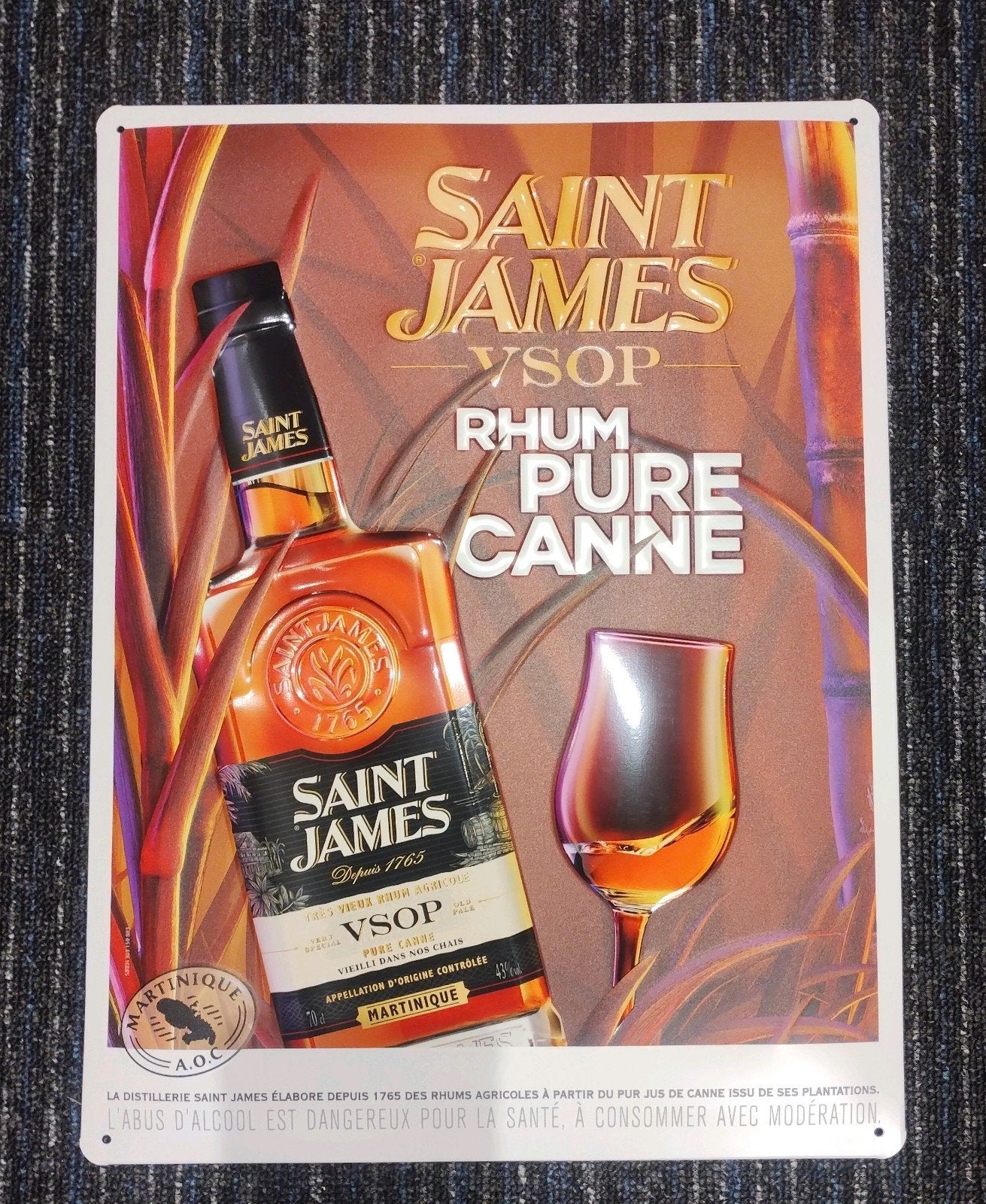 Saint James rum reclamebord, Ophalen of Verzenden, Nieuw, Reclamebord