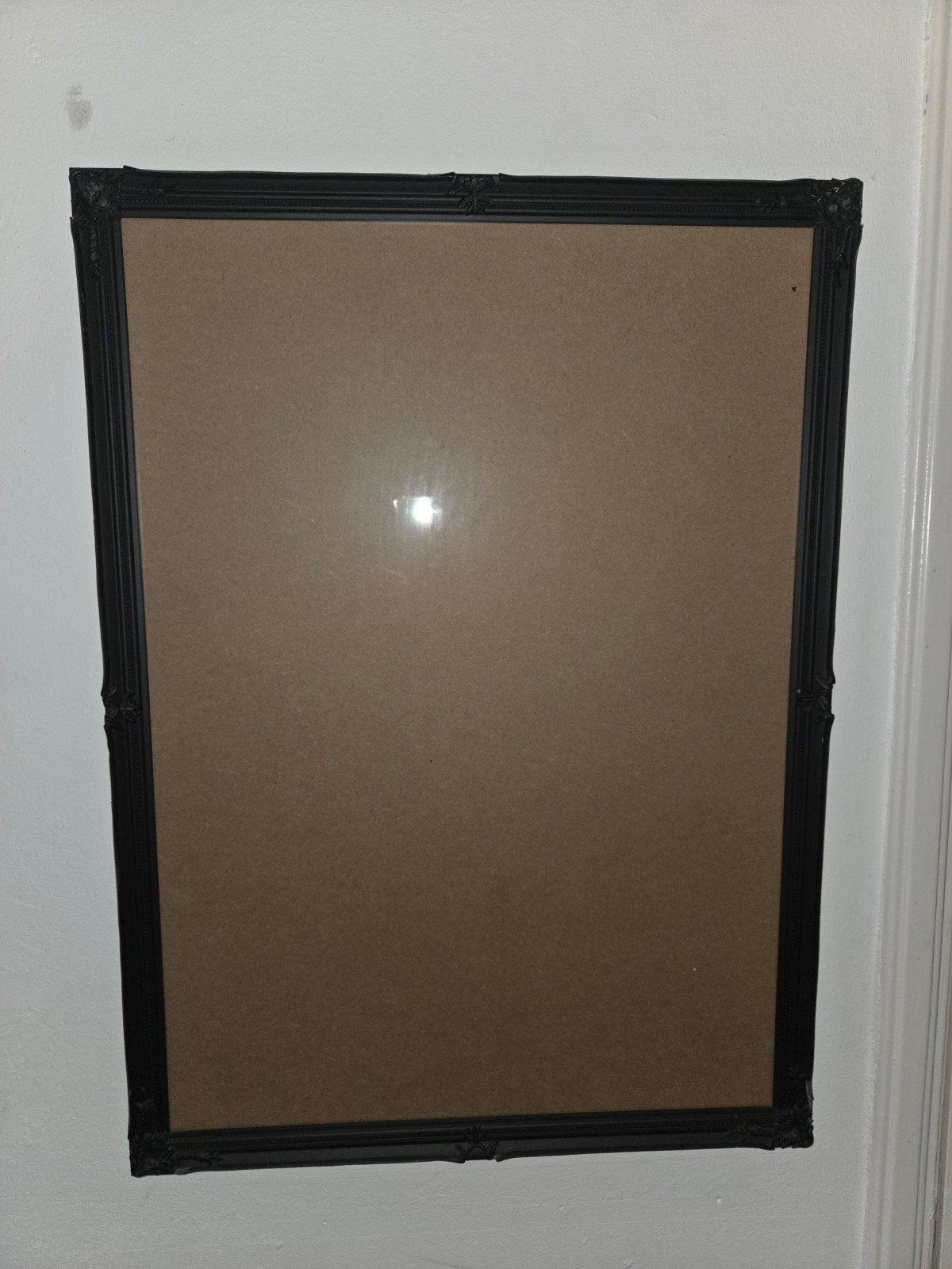 Zwarte barok fotolijst met sierrand 50 x 70 cm, Kunststof, Gebruikt, Fotolijst, Zwart