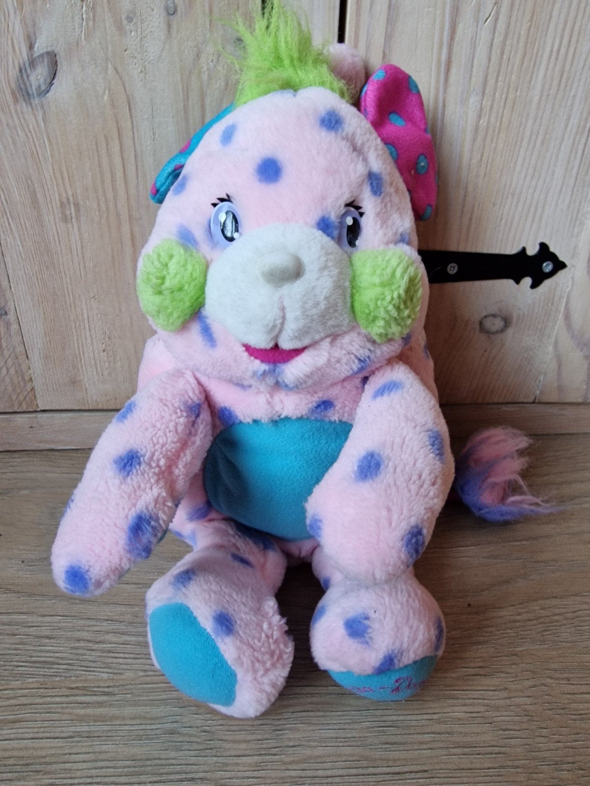Popples Polka-Dottie knuffel roze met blauwe stippen, Ophalen of Verzenden, Overige typen