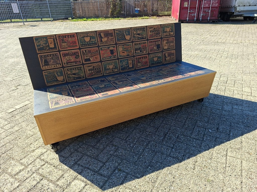 vintage tuinbank veranda bank op wielen, Tuin en Terras, Ophalen, Gebruikt, Hout
