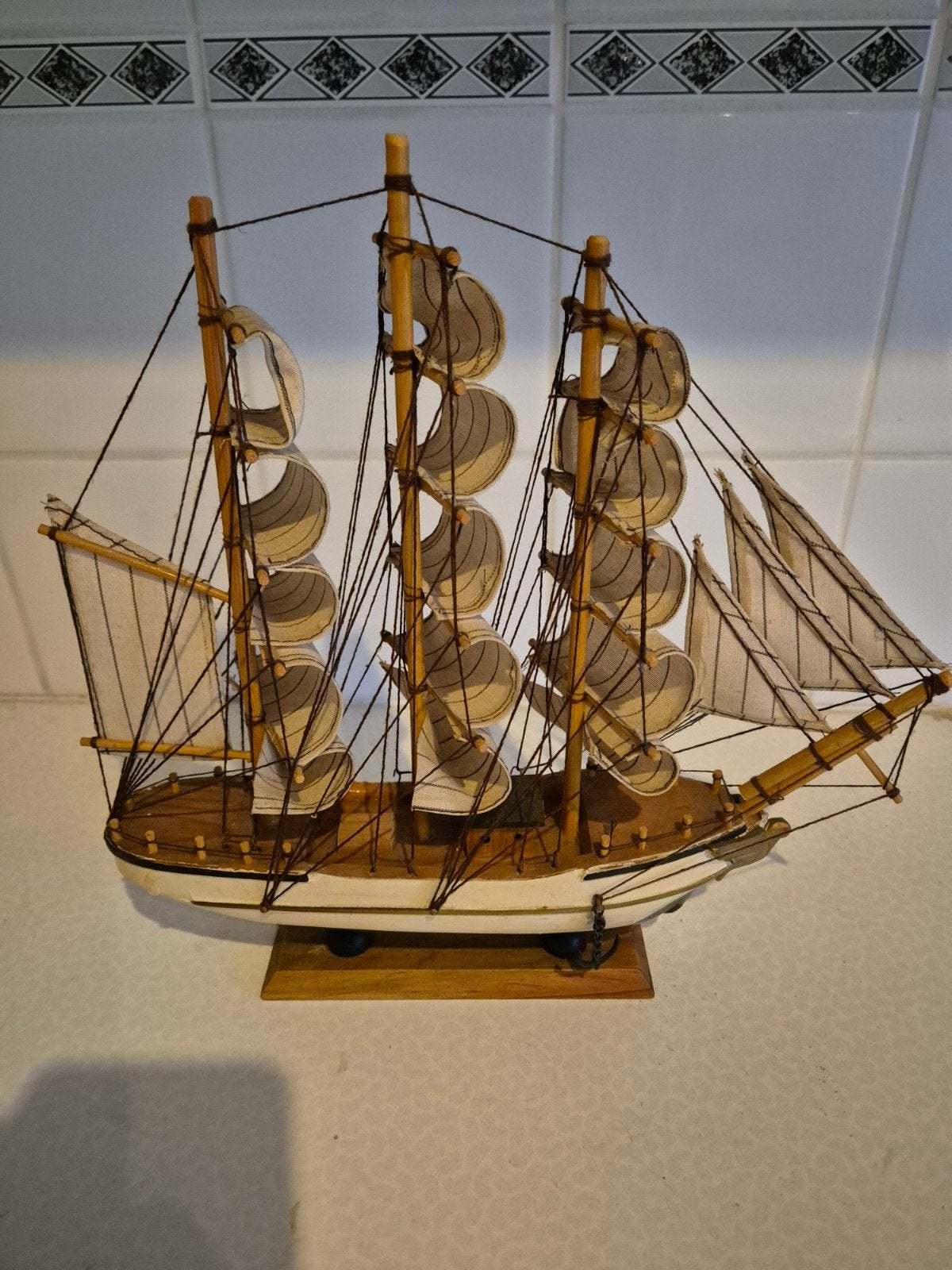 Decoratief Houten Zeilschip Model - Gorch Fock, Ophalen of Verzenden, Zo goed als nieuw, 1:50 tot 1:200, Overige merken