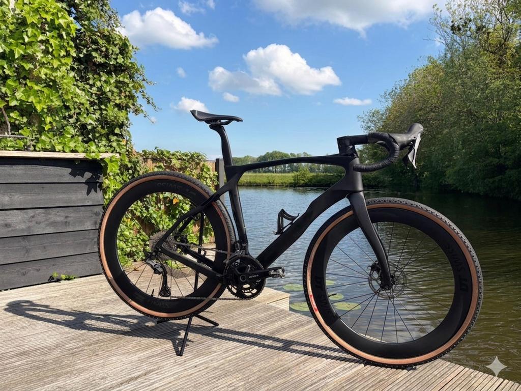 Gravelbike black edition carbon met 50 mm hoge carbon velgen, Overige merken, 28 inch, Carbon, Ophalen of Verzenden