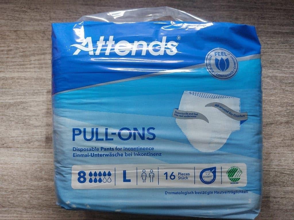 Attends pull-on broekjes 8 maat L (16 stuks per pak), Ophalen of Verzenden, Nieuw