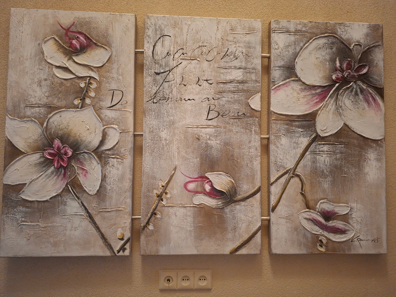 3-luiks schilderij L. Paramount, 158 cm breed, Acrylverf, Doek, Realistisch, Handgeschilderd