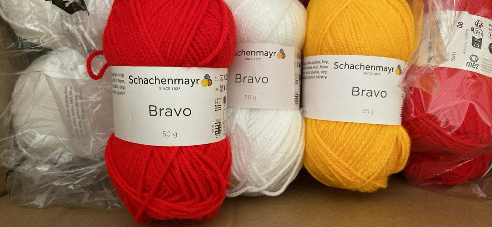 Oeteldonk garen Schachenmayr Bravo Wol - Rood, Wit, Geel, Ophalen of Verzenden, Nieuw, Breien of Haken, Wol of Garen