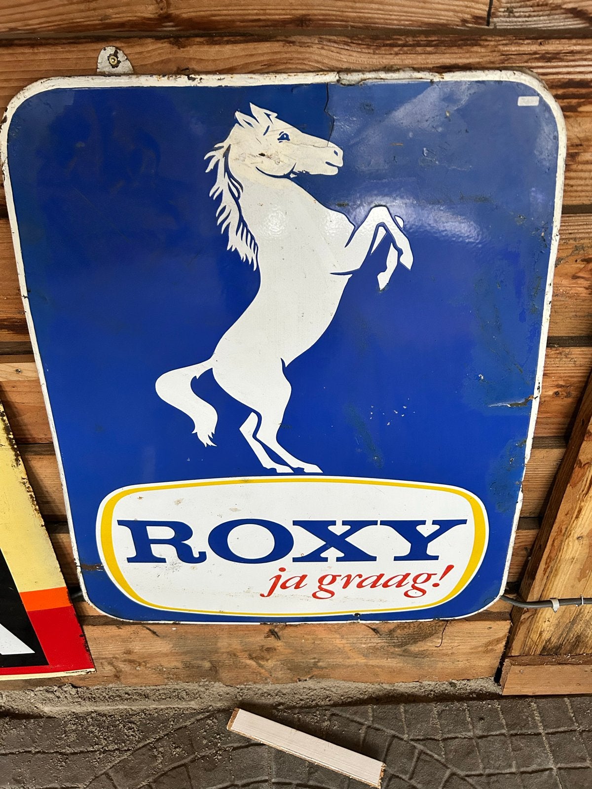 Vintage Roxy Sigaretten Emaille Reclamebord - Steigerend Paa, Ophalen of Verzenden