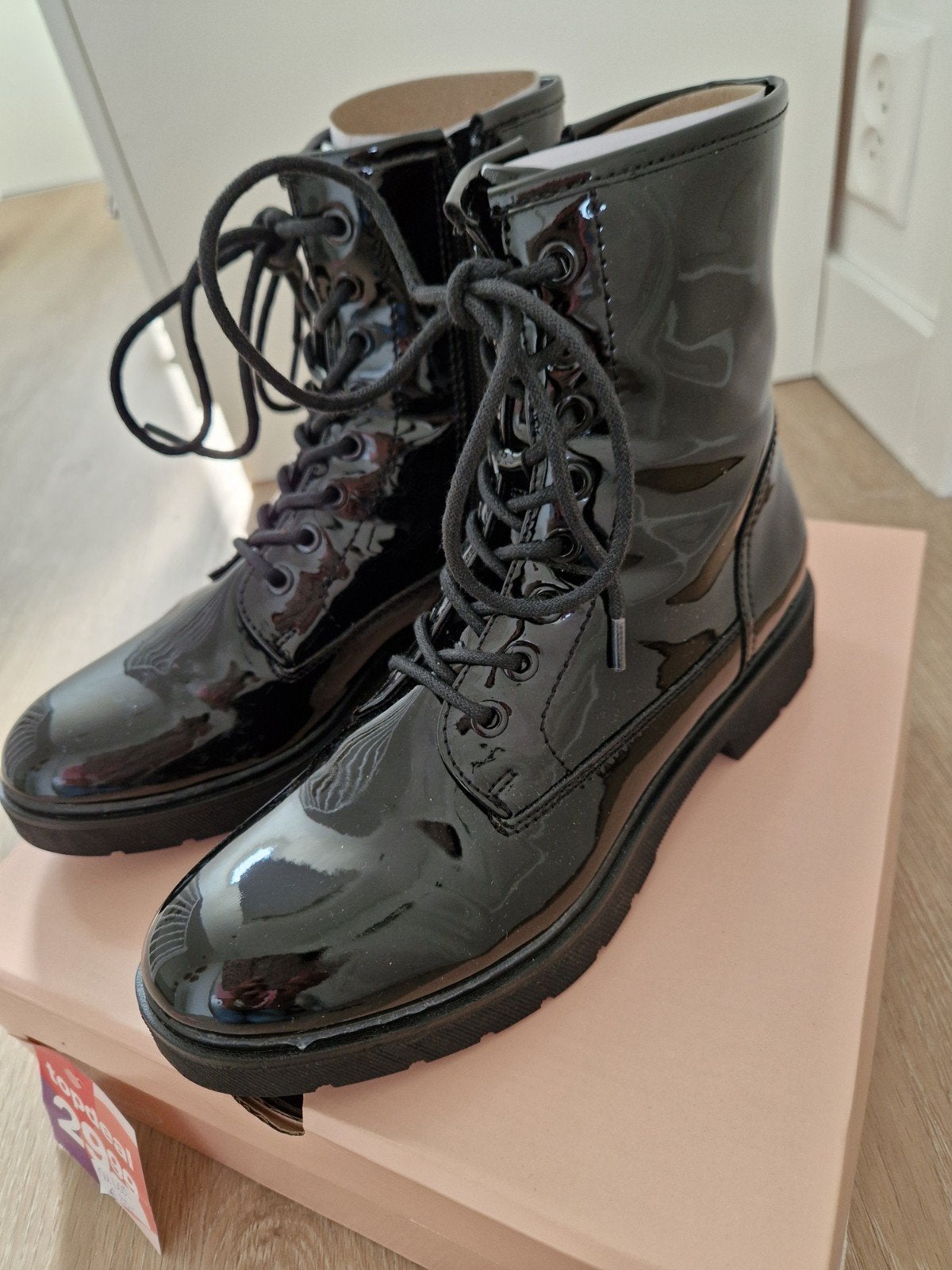 Graceland hoge zwarte lakschoenen Maat 38, Zwart, Lage of Enkellaarzen, Nieuw, Ophalen of Verzenden