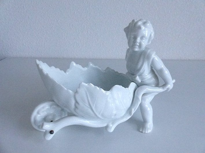 Vintage jongen met kruiwagen Gerold Porzellan, Ophalen of Verzenden