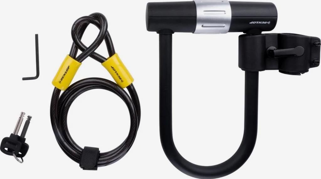 Dunlop Fietsslot - Combinatie Beugelslot en Kabelslot, Ophalen of Verzenden, Nieuw, Beugelslot