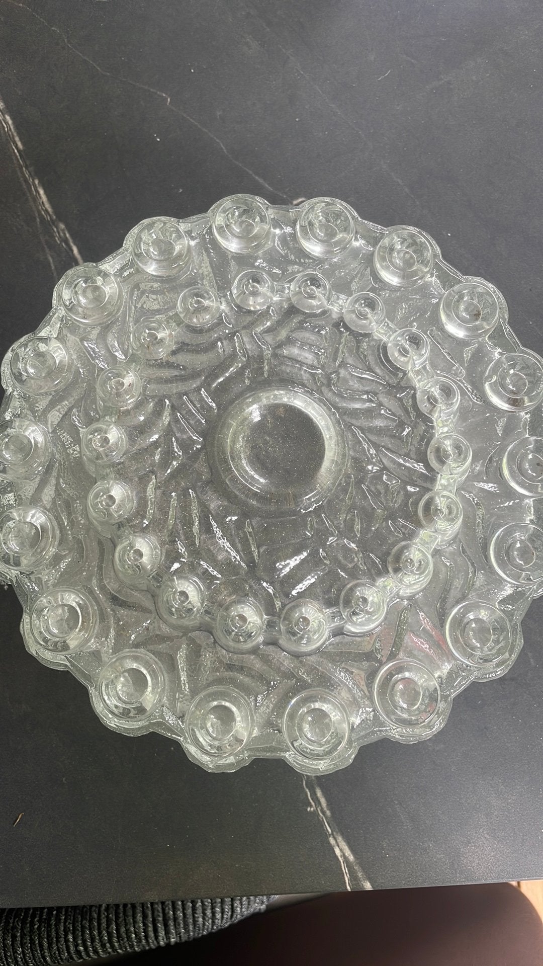 Vintage glazen plafondlamp kap - Dia 22 cm, 8 cm hoog, Antiek en Kunst, Ophalen