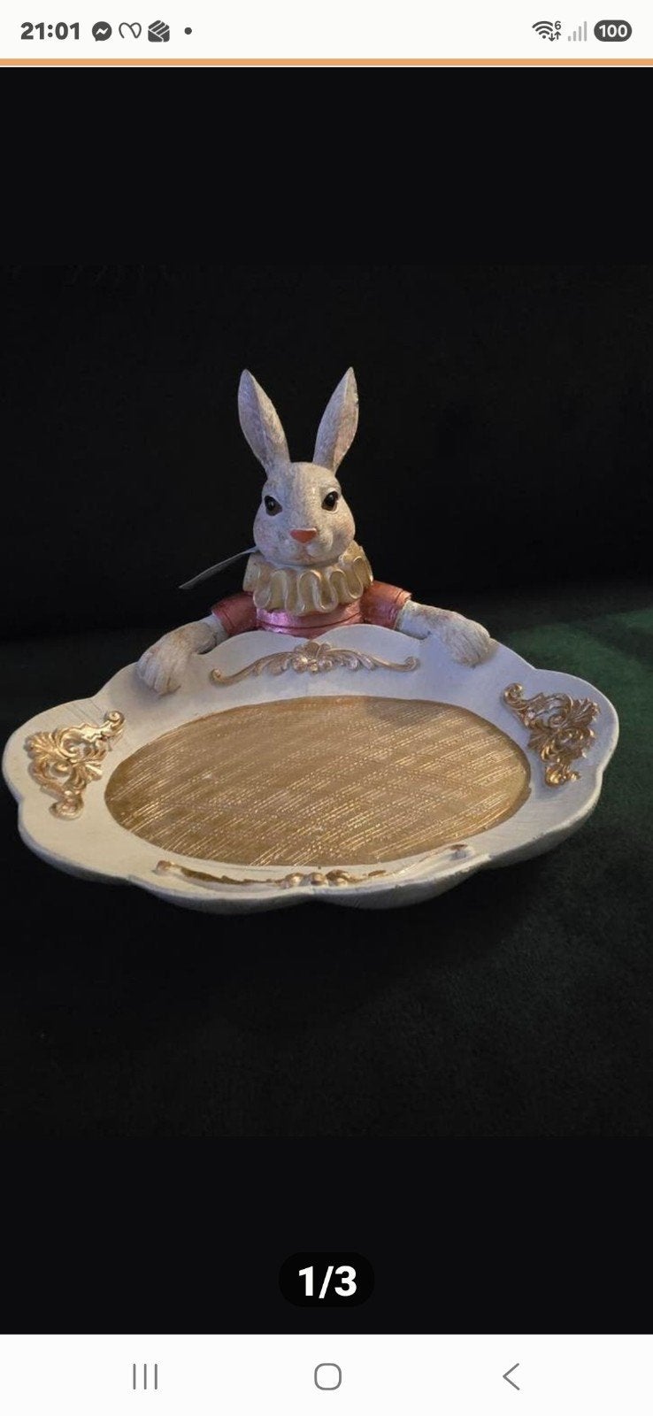 Deze charmante decoratieve schaal met een paashaas, Ophalen of Verzenden, Nieuw