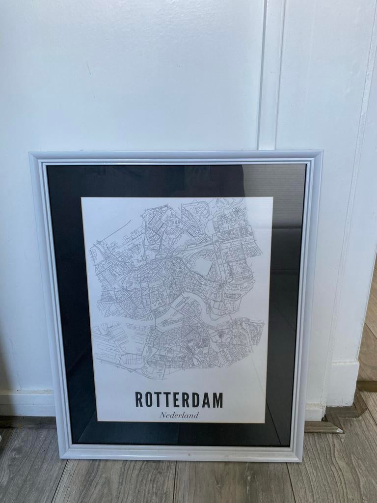 Ingelijste poster WIJCK Rotterdam stad met lijst, Minder dan 50 cm, 50 tot 75 cm, Ophalen of Verzenden, Print
