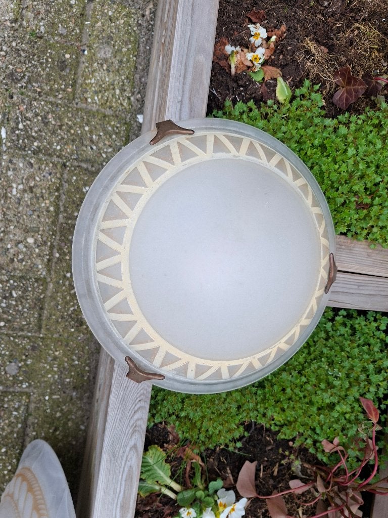 2 mooie glazen plafon lampen, Ophalen of Verzenden, Zo goed als nieuw, Glas