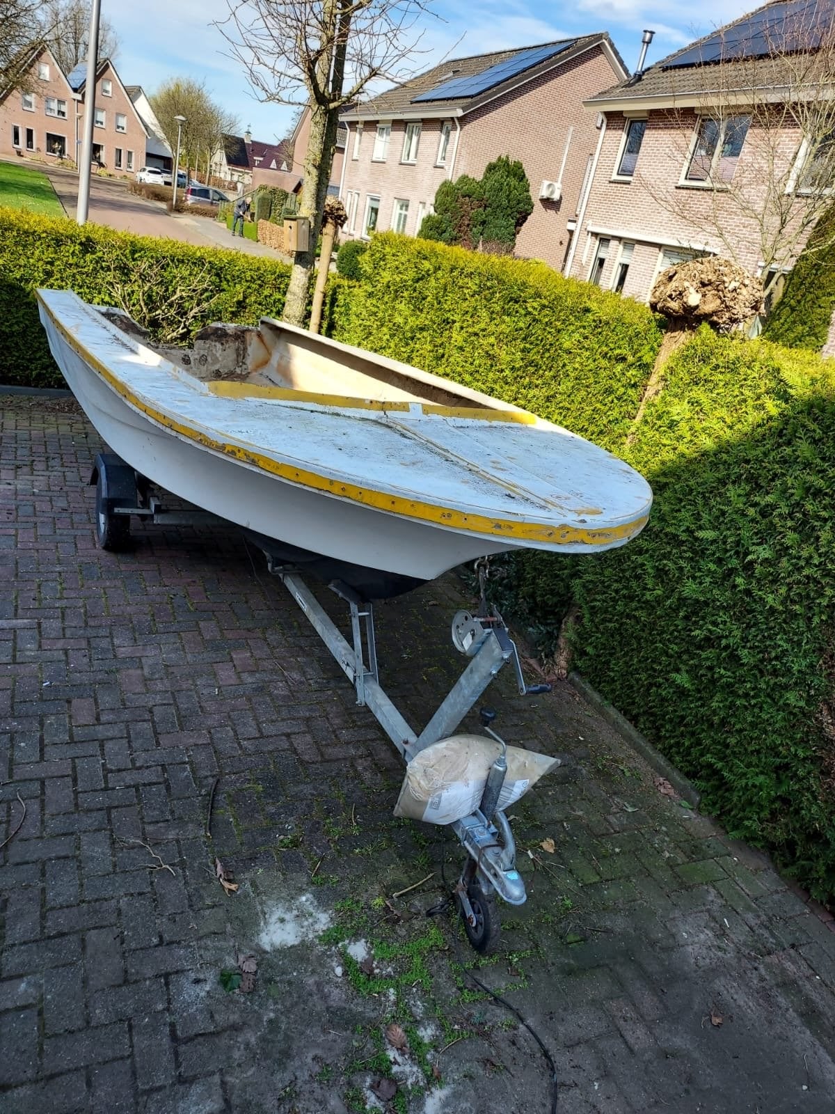 Opknapper polyester boot met Kalf trailer, Watersport en Boten, Ophalen, Gebruikt