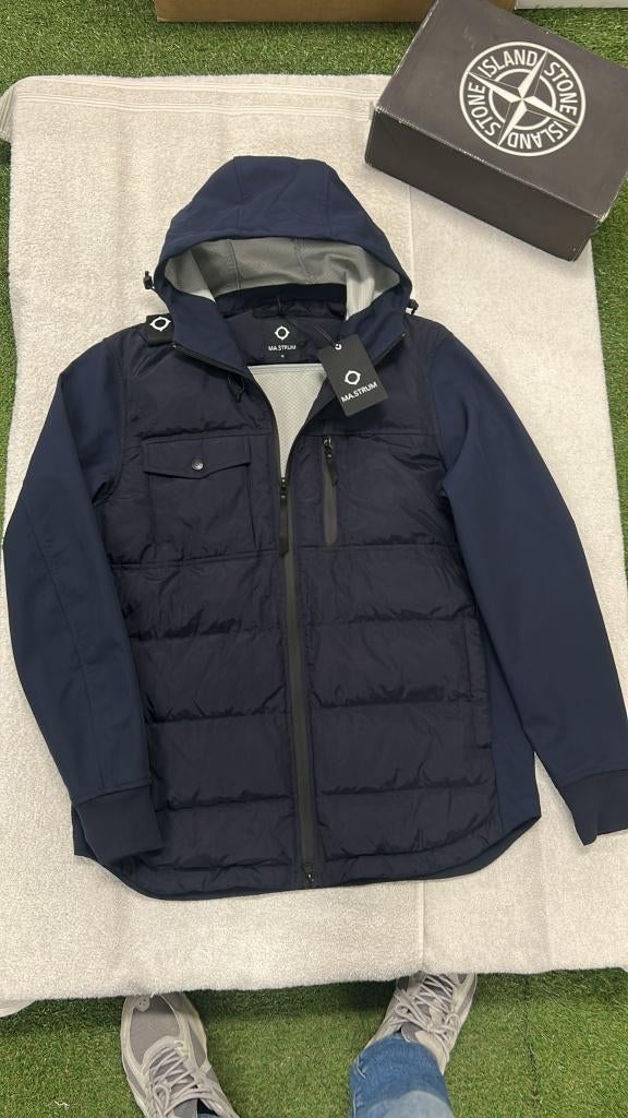 Ma.Strum Softshell jas Down Quilt Hooded Active Jacket  -  M, MaStrum, Maat 48/50 (M), ., Zwart