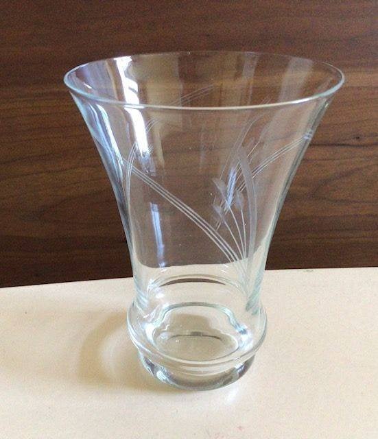 4 glazen, gegraveerde korenaar, 11 cm, 200 ml, Ophalen of Verzenden