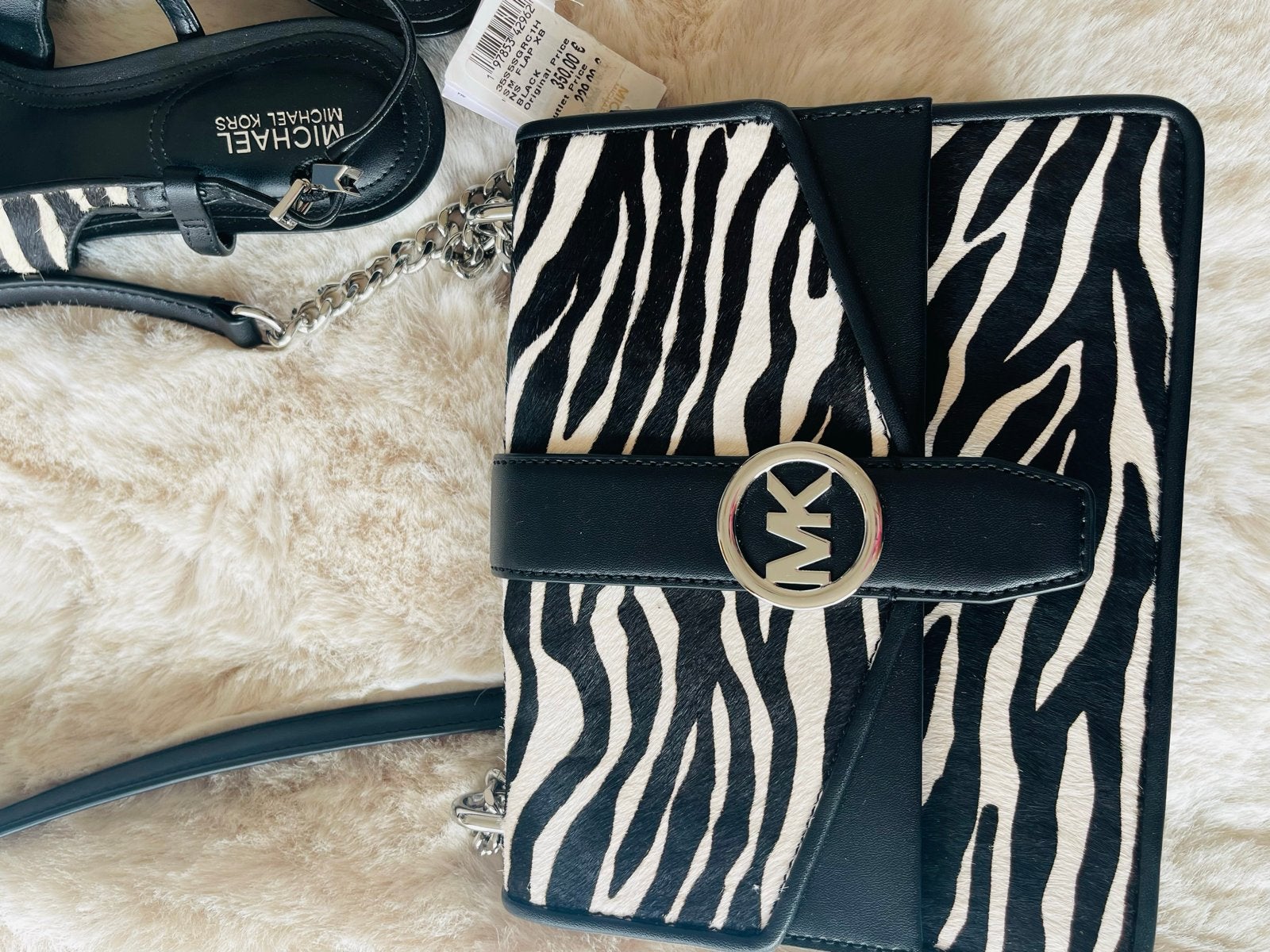 Michael Kors Zebra Print Schoudertasje, Ophalen of Verzenden, Nieuw, Zwart, Schoudertasje
