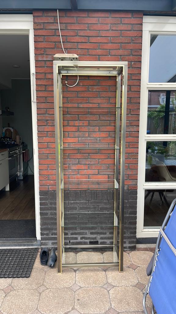 Vintage Hollywood regency vitrine, Huis en Inrichting, Kasten | Vitrinekasten, Ophalen, Gebruikt, 50 tot 100 cm, Minder dan 100 cm