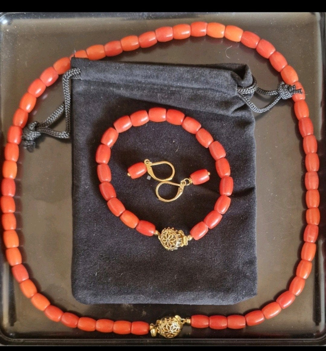 koralen sieraden set, Ophalen of Verzenden, Nieuw, Overige materialen