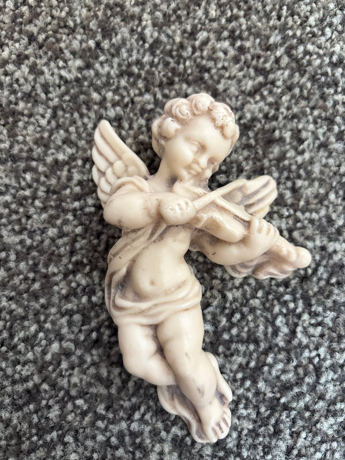Vintage Engeltje met Viool - Religieuze Decoratie, Ophalen of Verzenden, Gebruikt, Religie