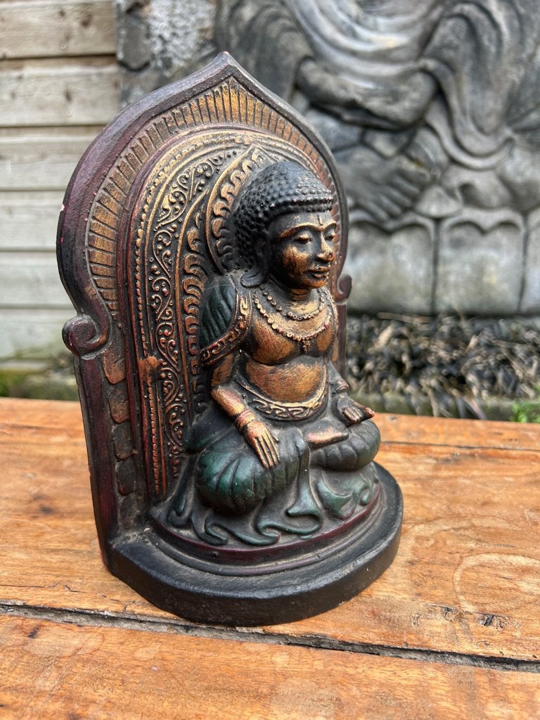 Boeddha houtsnijwerk vintage beeld Indonesie, Huis en Inrichting, Woonaccessoires | Boeddhabeelden, Verburgt Vintage, Gebruikt