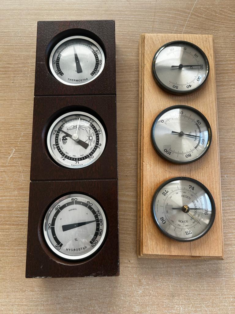Set van 2 Vintage Analoge Weerstations, Ophalen of Verzenden, Gebruikt