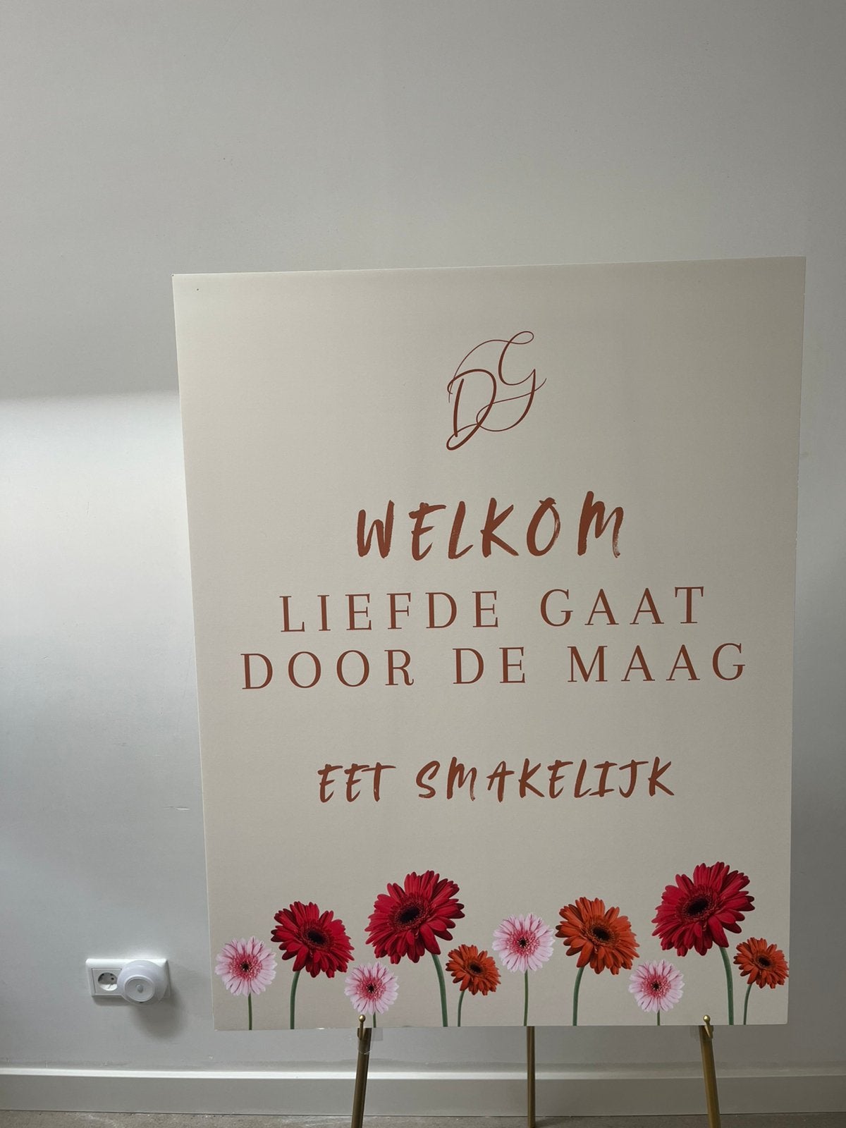 Bruiloft welkomsbord, Ophalen of Verzenden, Zo goed als nieuw, Versiering, Geboorte of Huwelijk