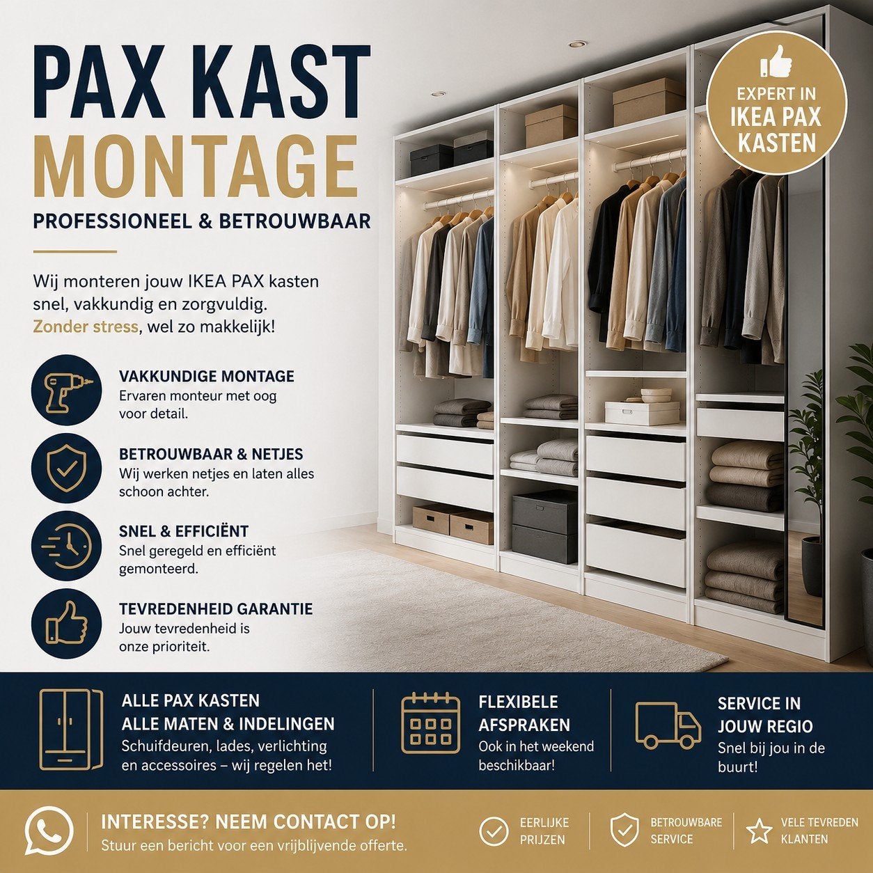 Pax kast montage, Ophalen, Zo goed als nieuw, 50 tot 75 cm, 200 cm of meer