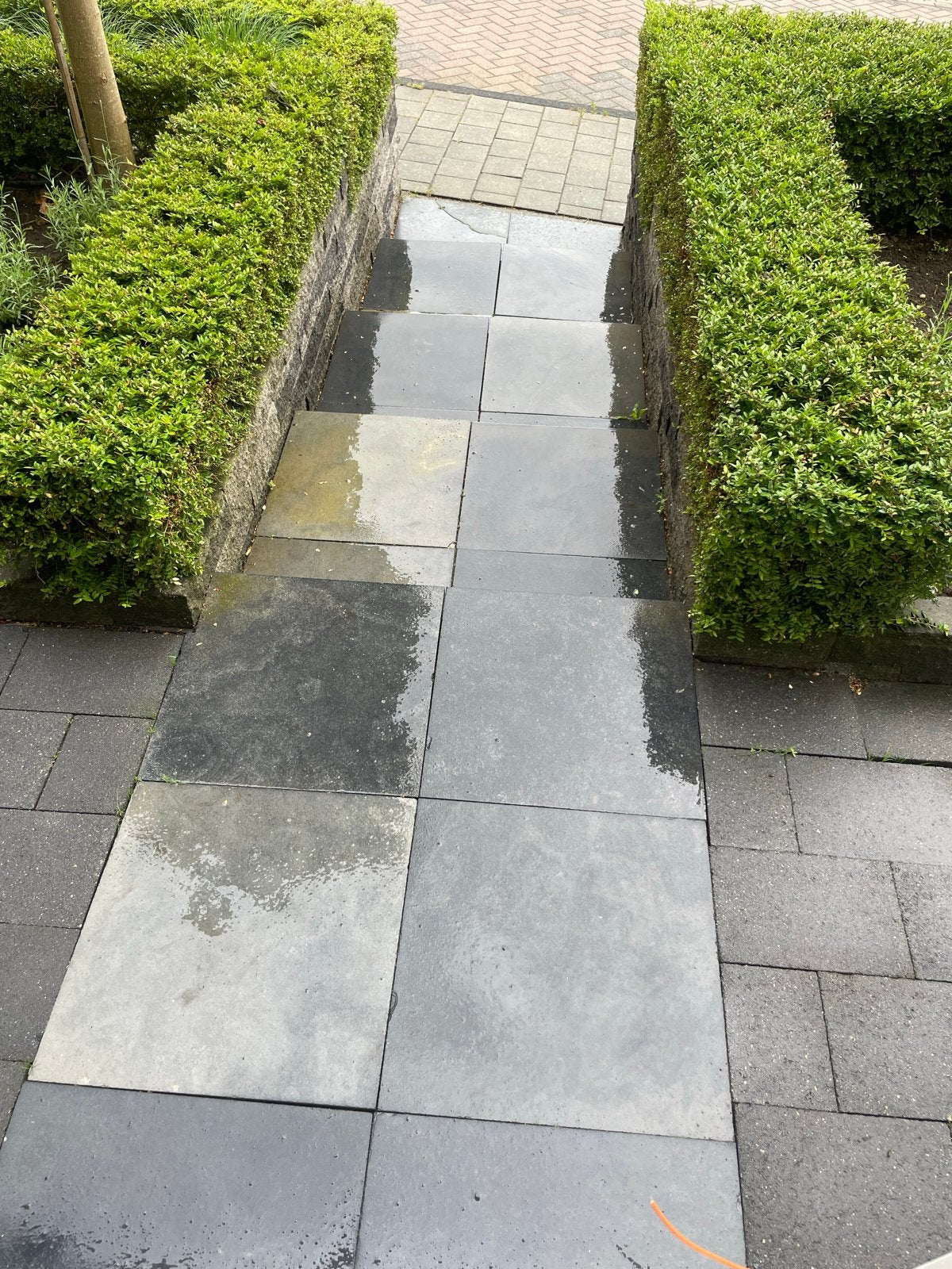 Hardsteen Tuintegels 50x50 - 10 hele en 10 zaagstukken, Ophalen, Gebruikt, 5 tot 10 m², Natuursteen