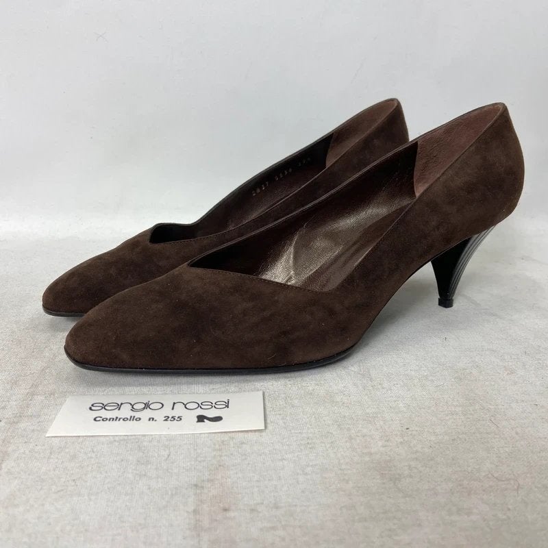 Sergio Rossi - Bruine hakken, Kleding | Dames, Schoenen, Schoenen met lage hakken, Ophalen of Verzenden, Zo goed als nieuw, Nvt