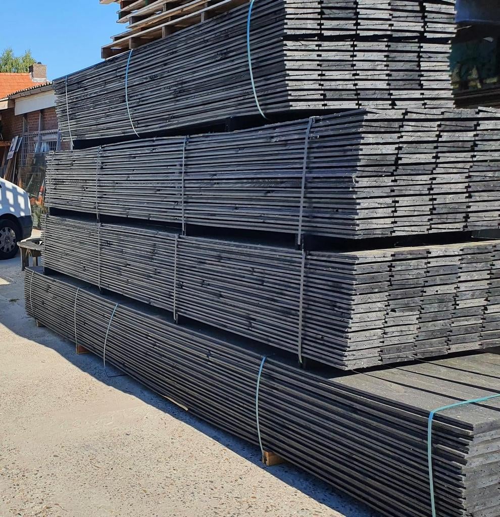 Zweeds rabat zwart 10/24x195 € 2,99 per meter, Tuin en Terras, Palen, Balken en Planken, Ophalen, Nieuw, 250 cm of meer, Planken