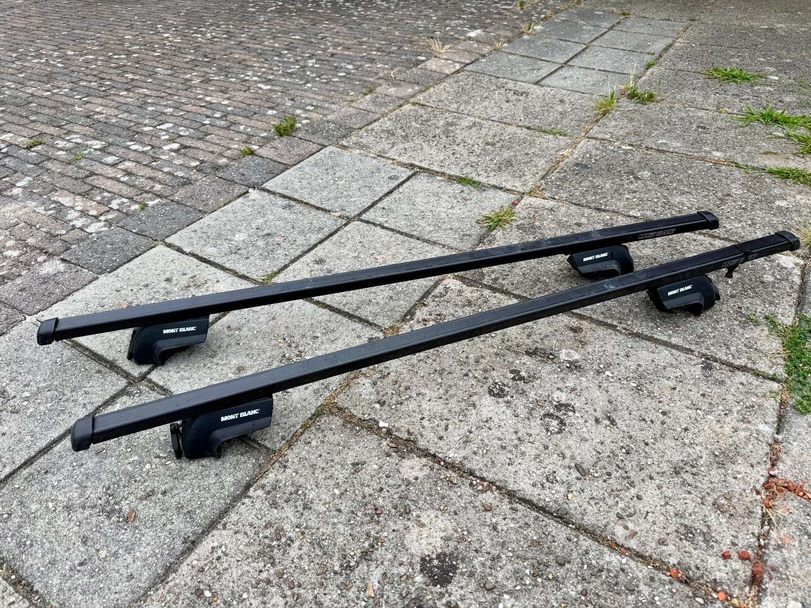 Mont Blanc dakdragers 120 cm voor open dakreling, Auto diversen, Dakdragers, Ophalen, Gebruikt