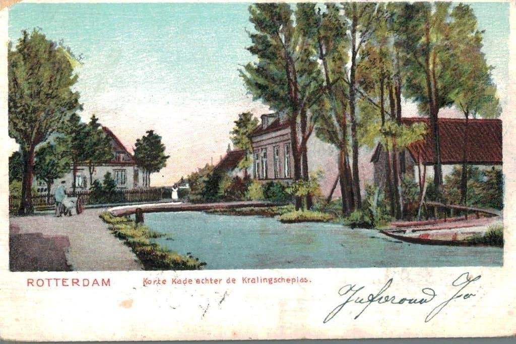 1904 Ansichtkaart Rotterdam Kralingen Korte Kade, Verzamelen, Verzenden, Voor 1920, Gelopen, Zuid-Holland