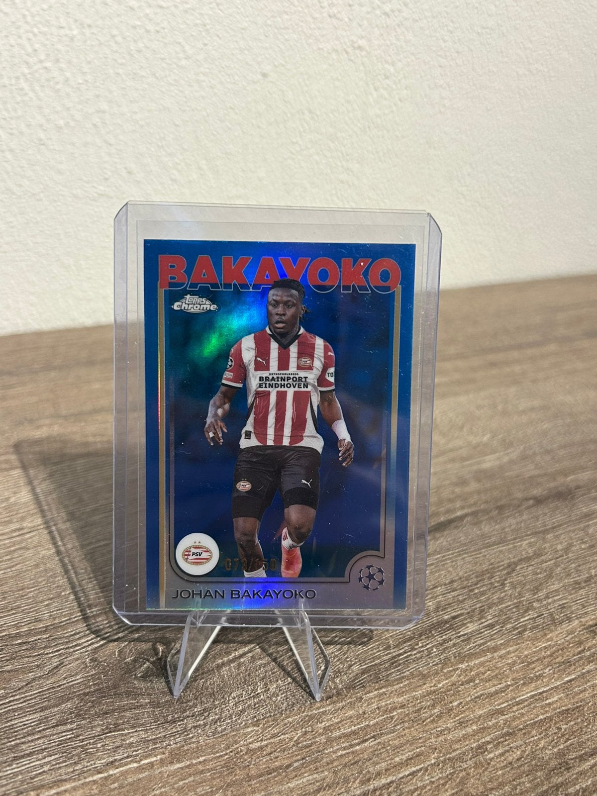 Johan Bakayoko 2024-25 Topps Chrome UCC #178 /150 Blue PSV, Verzamelen, Sportartikelen en Voetbal, Ophalen of Verzenden, Zo goed als nieuw