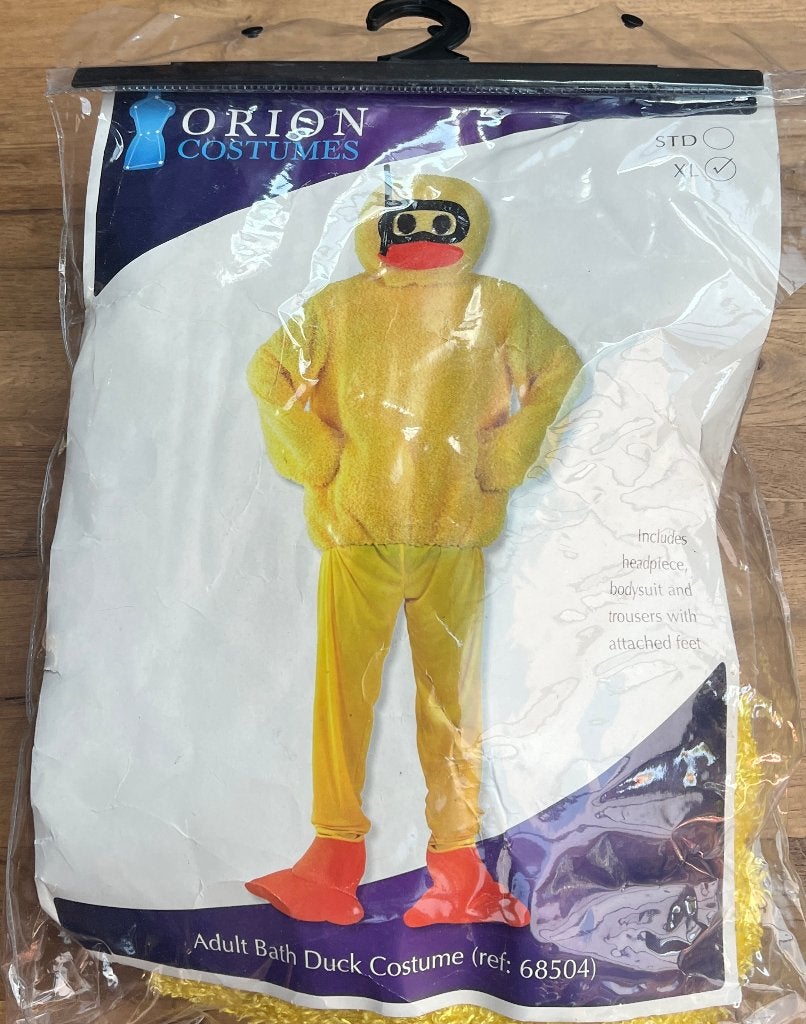 Bad eend kostuum XL, Kleding | Heren, Carnavalskleding en Feestkleding, Gedragen, Kleding, Carnaval, Maat 56/58 (XL), Ophalen of Verzenden
