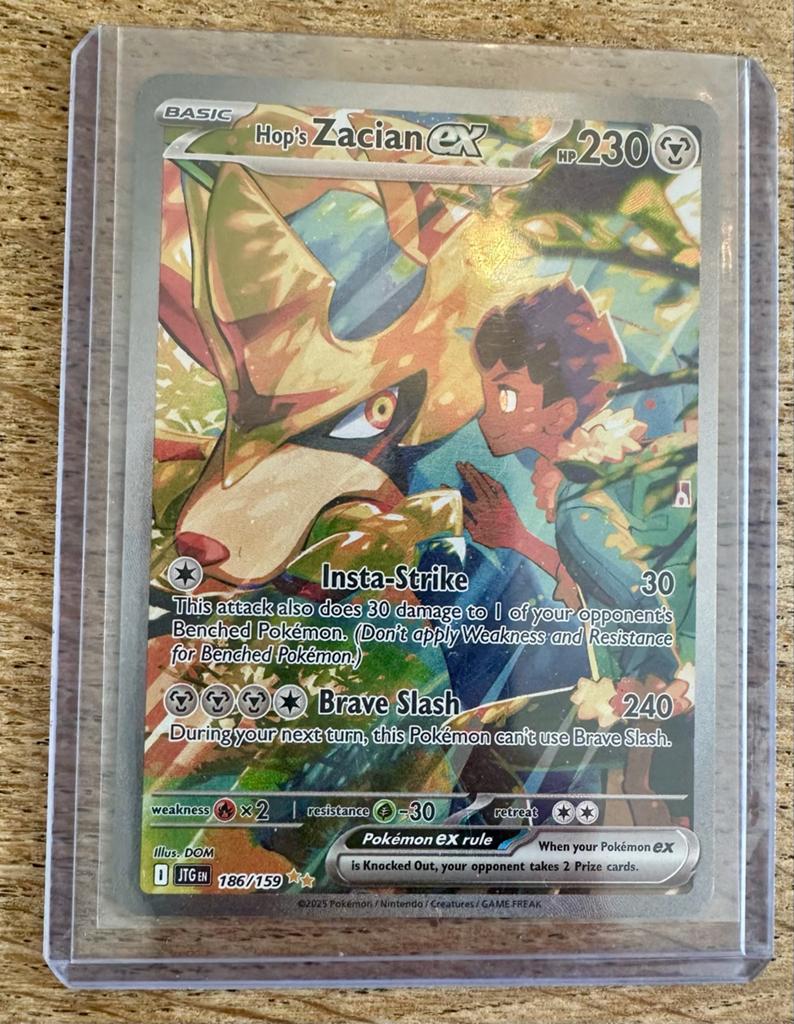 Hop's Zacian ex (186/159) - Pokémon Kaart, Ophalen of Verzenden, Zo goed als nieuw, Losse kaart