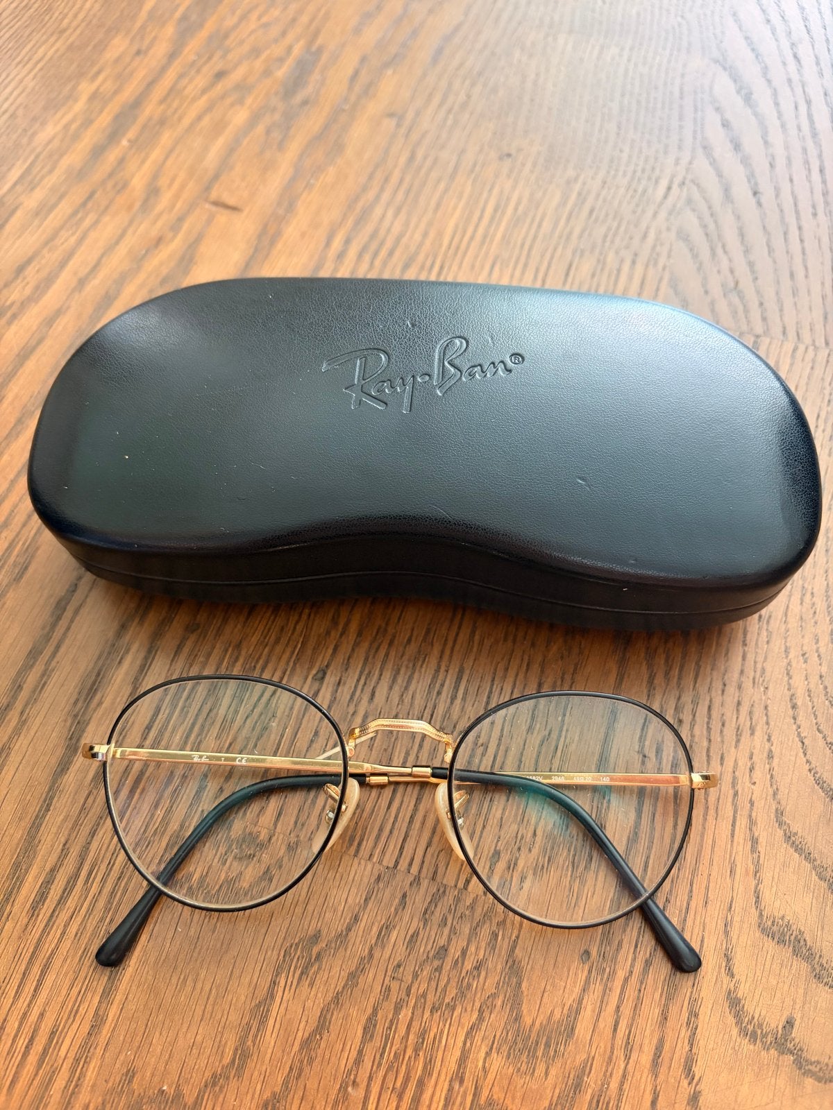 Ray-Ban ronde bril op sterkte met goudkleurig montuur, Overige kleuren, Ophalen of Verzenden, Zo goed als nieuw, Ray-Ban
