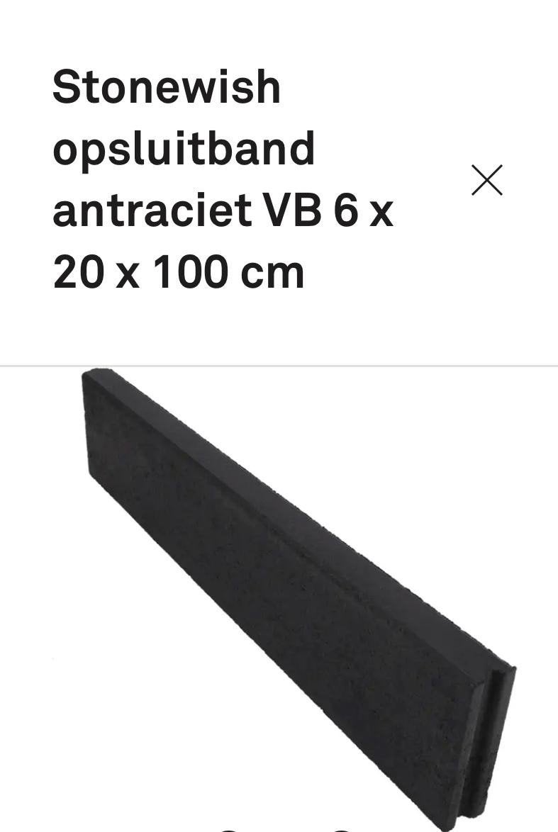 16x beton opsluitband antraciet VB 6 x 20 x 100 cm, Ophalen, Nieuw, Beton, Overige typen
