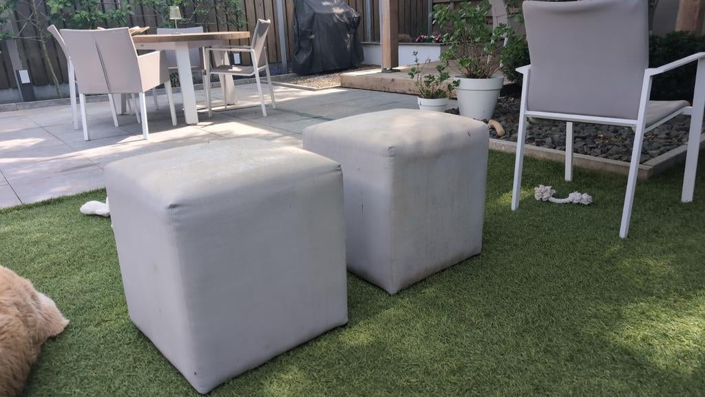 Life/Buitenhof Hocker/poefje - Grijs, Gebruikt, Textileen, Hocker, Loungeset