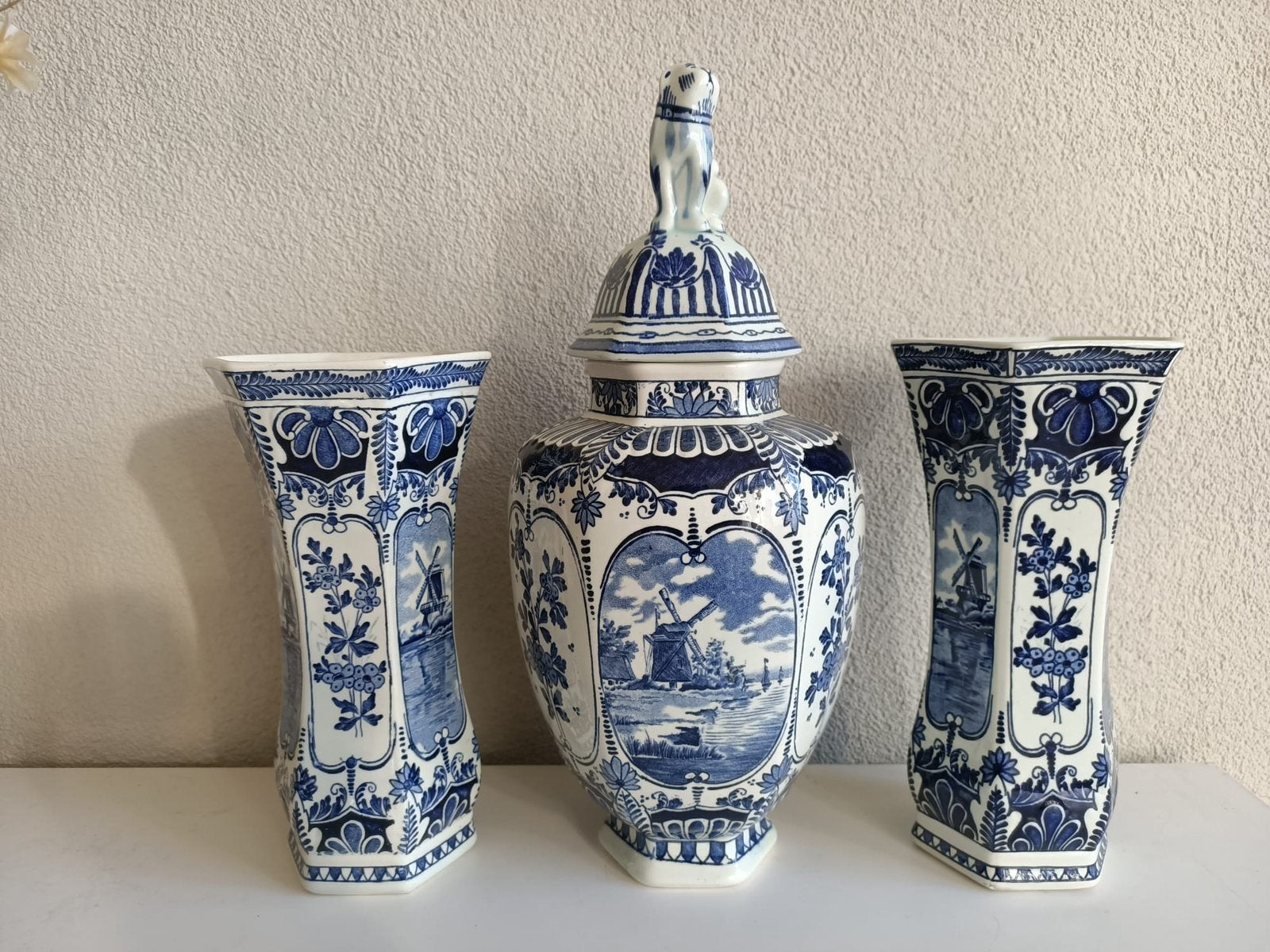 Delftsblauw kaststel by Boch (for Royal Sphinx), Blauw, 35 cm, Ophalen of Verzenden, Zo goed als nieuw